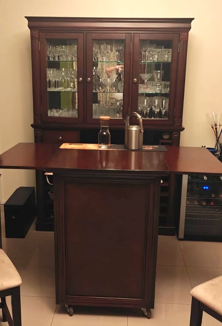 Bar set - Bar, Glasses cabinet, 4 bar chairs - Image 4