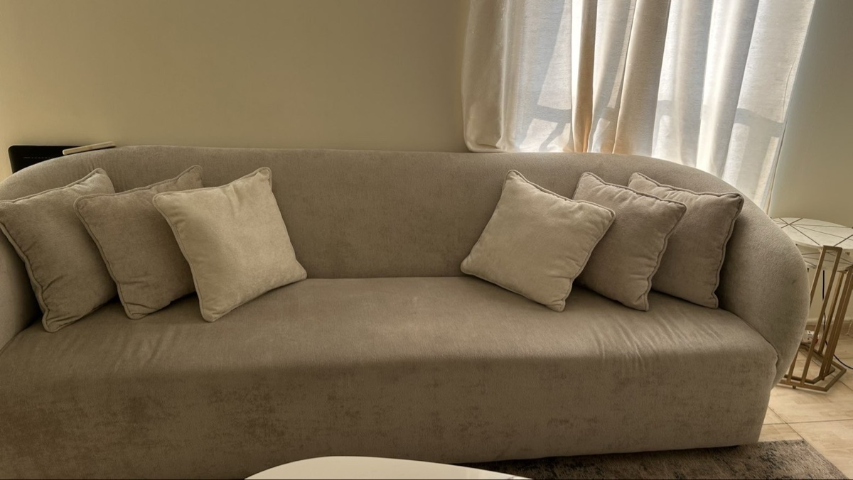 Beige 7 seater sofa and brown 5 seater sofa - Image 4