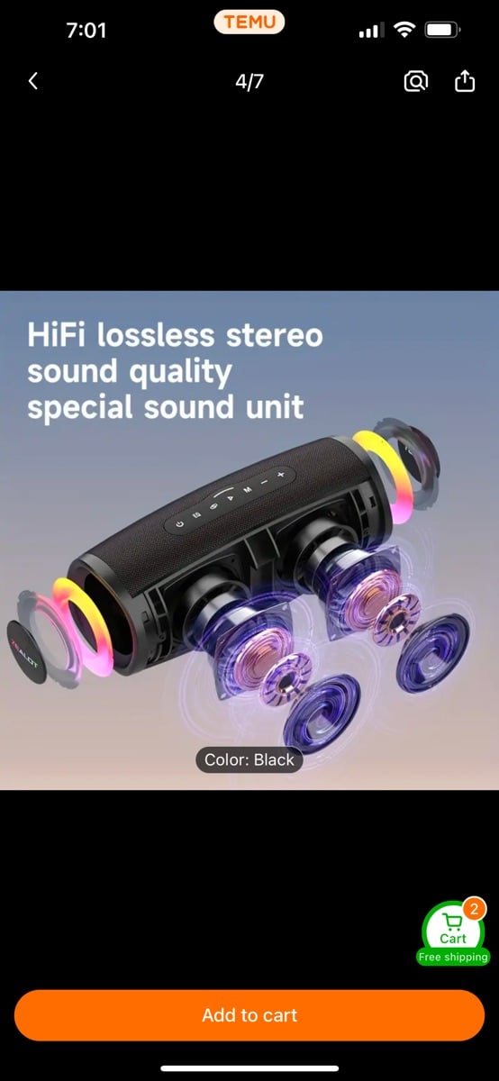 Wireless Speakers, Outdoor Portable Subwoofer Speaker, EQ Mode - Image 3