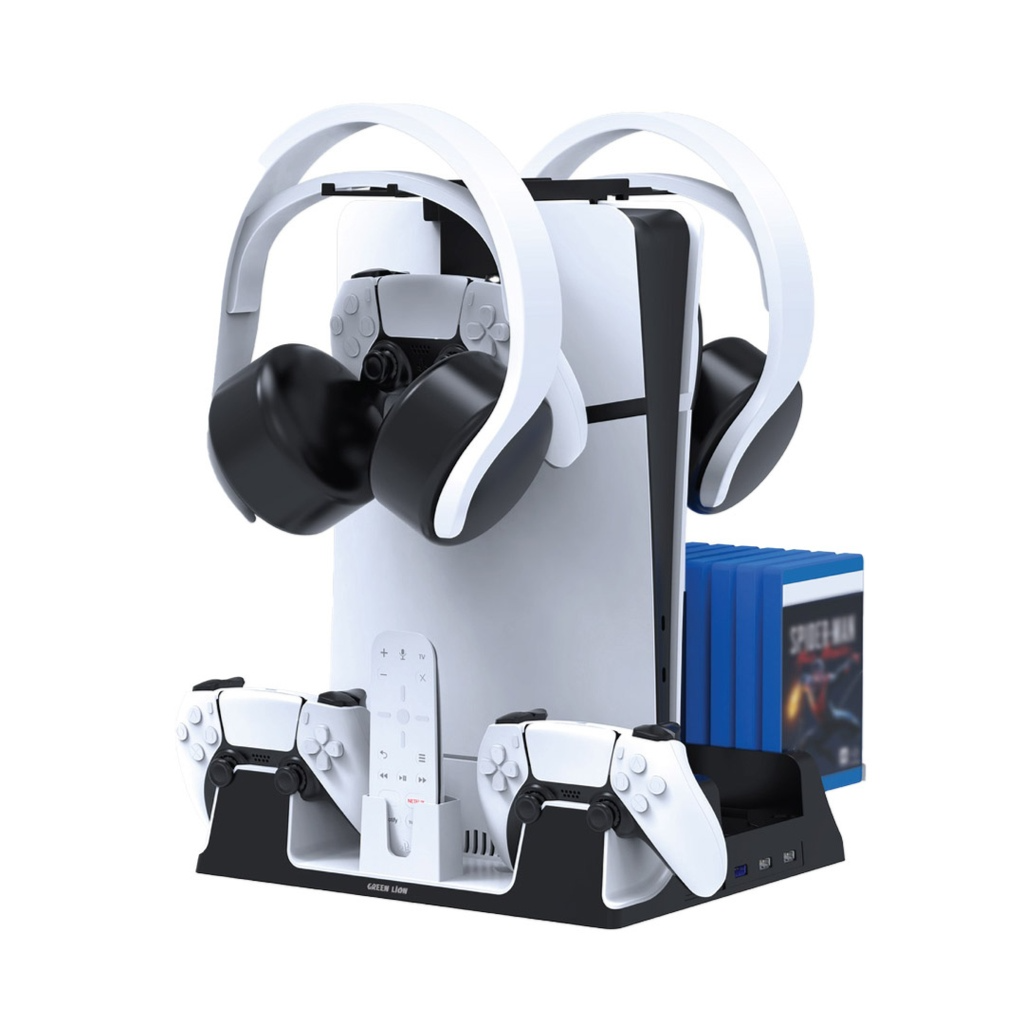 Green Lion PS5 Cooling Stand Charging Station White - Image 3