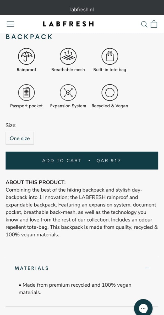 LABFRESH EXPANDABLE RAINPROOF BACKPACK - Image 5