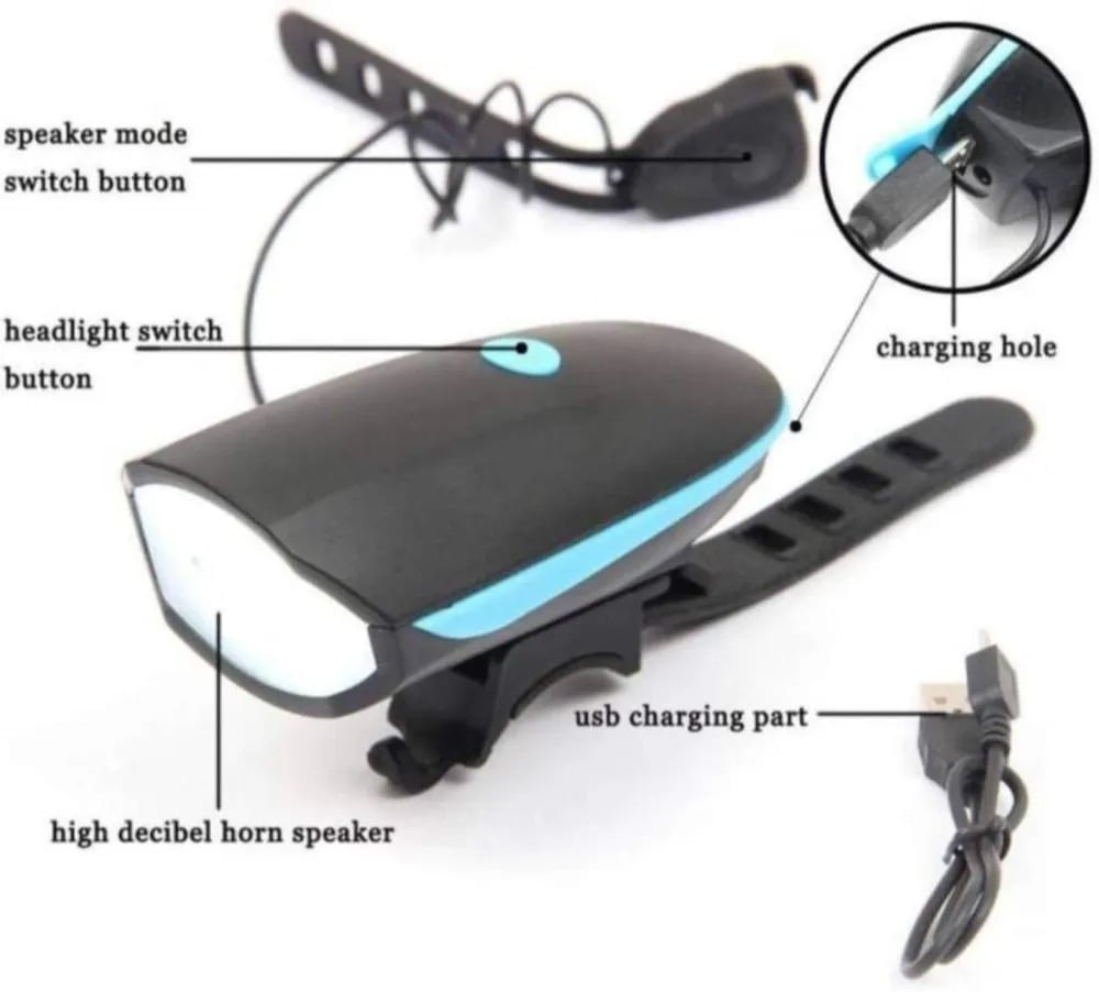 Bicycle front light with horn flasghlight - Image 2