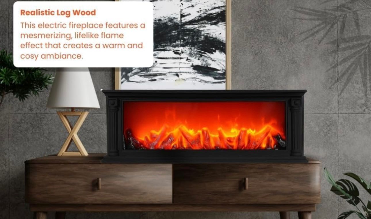 Premium electric Fireplace with Realistic Flame - Image 2