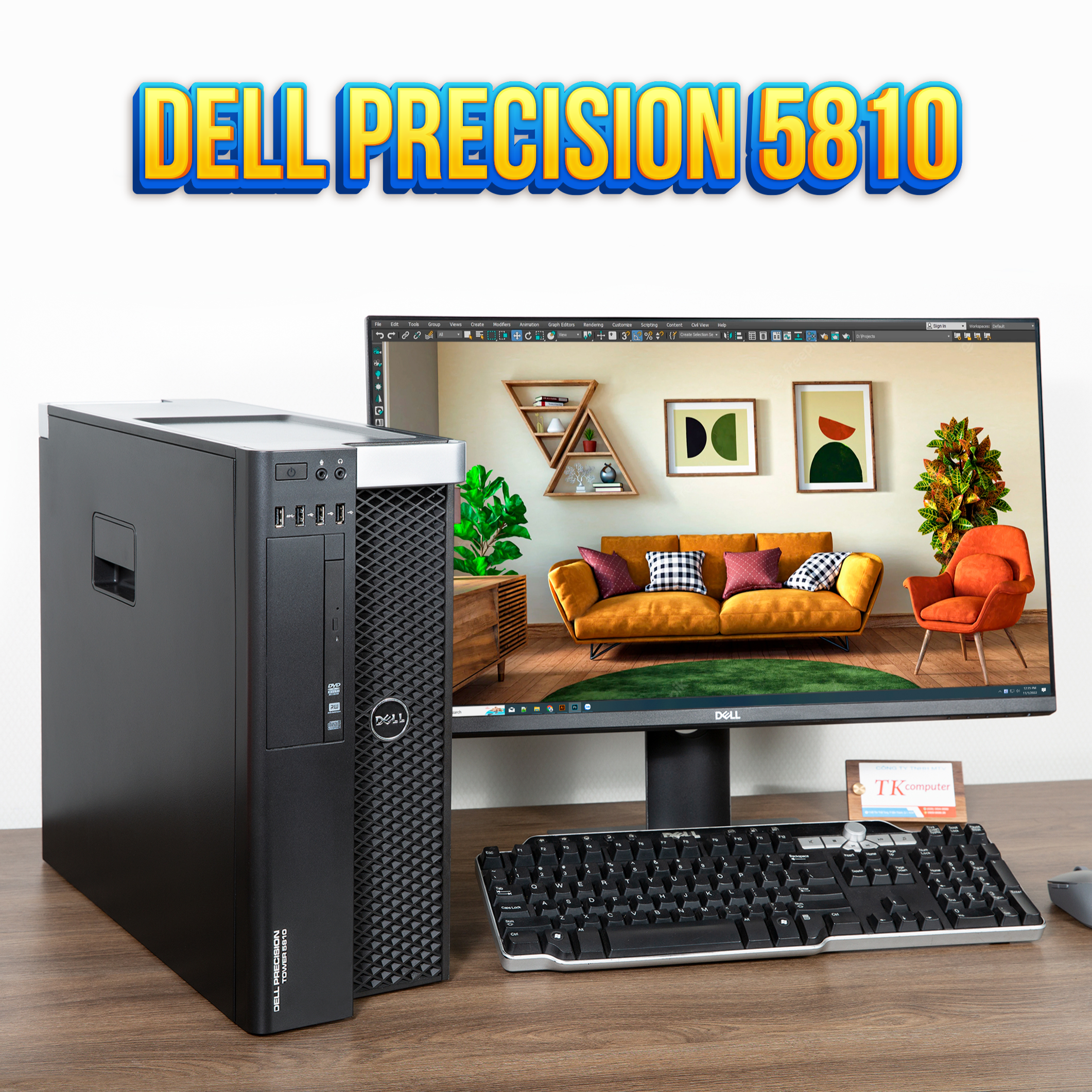 8GB NVIDIA GeForce GTX 1070 -DELL Precision 5810–32GB RAM-512GB SSD-1TB HDD-DELL 24" inch Monitor - Image 1