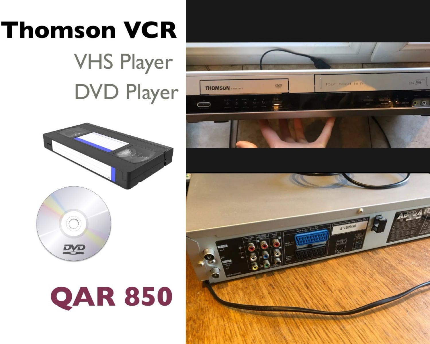 VCR VHS DVD Video Player - Image 2
