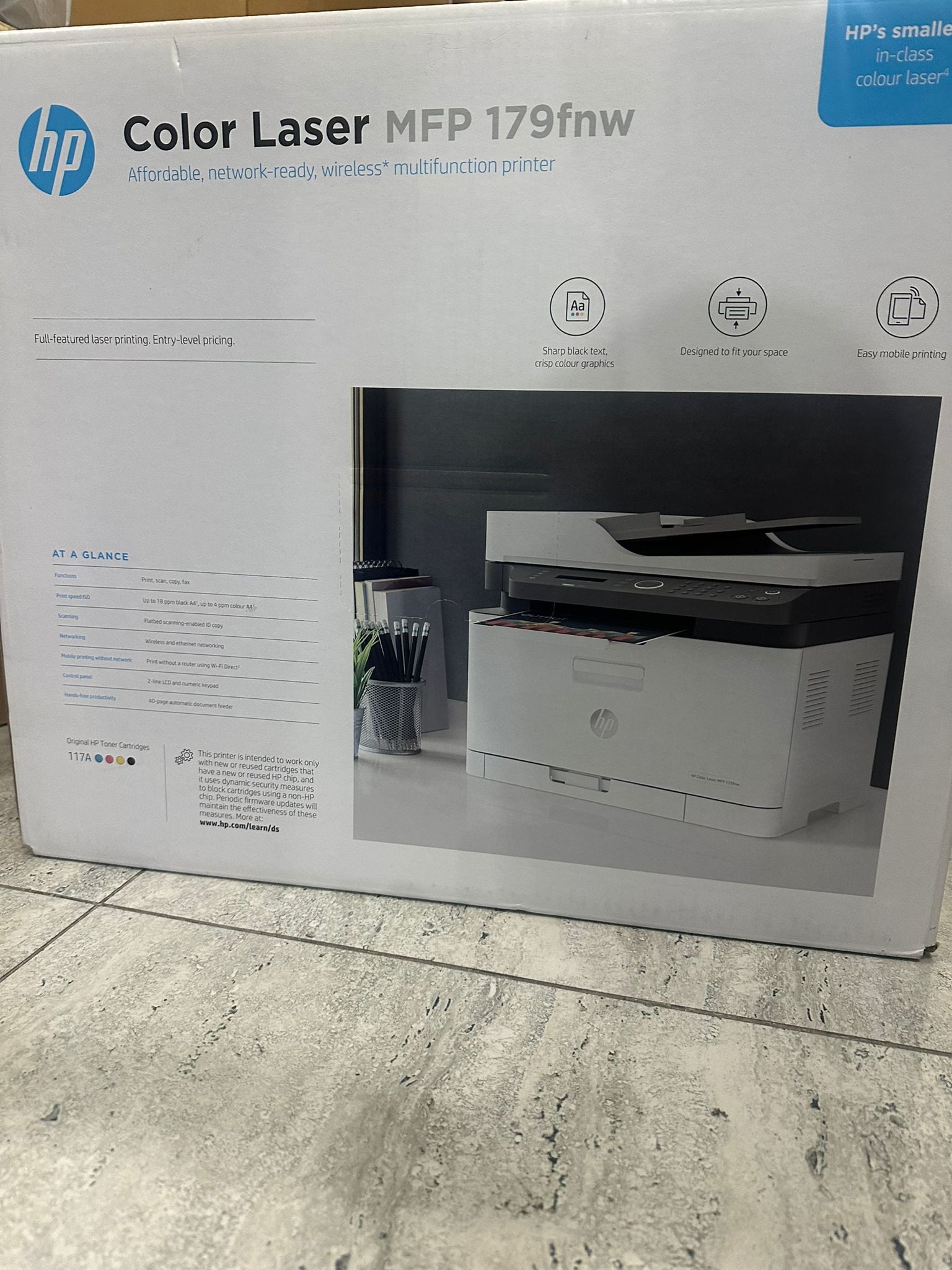 HP Color laser printer MFP 179NW With used cartridges - Image 1