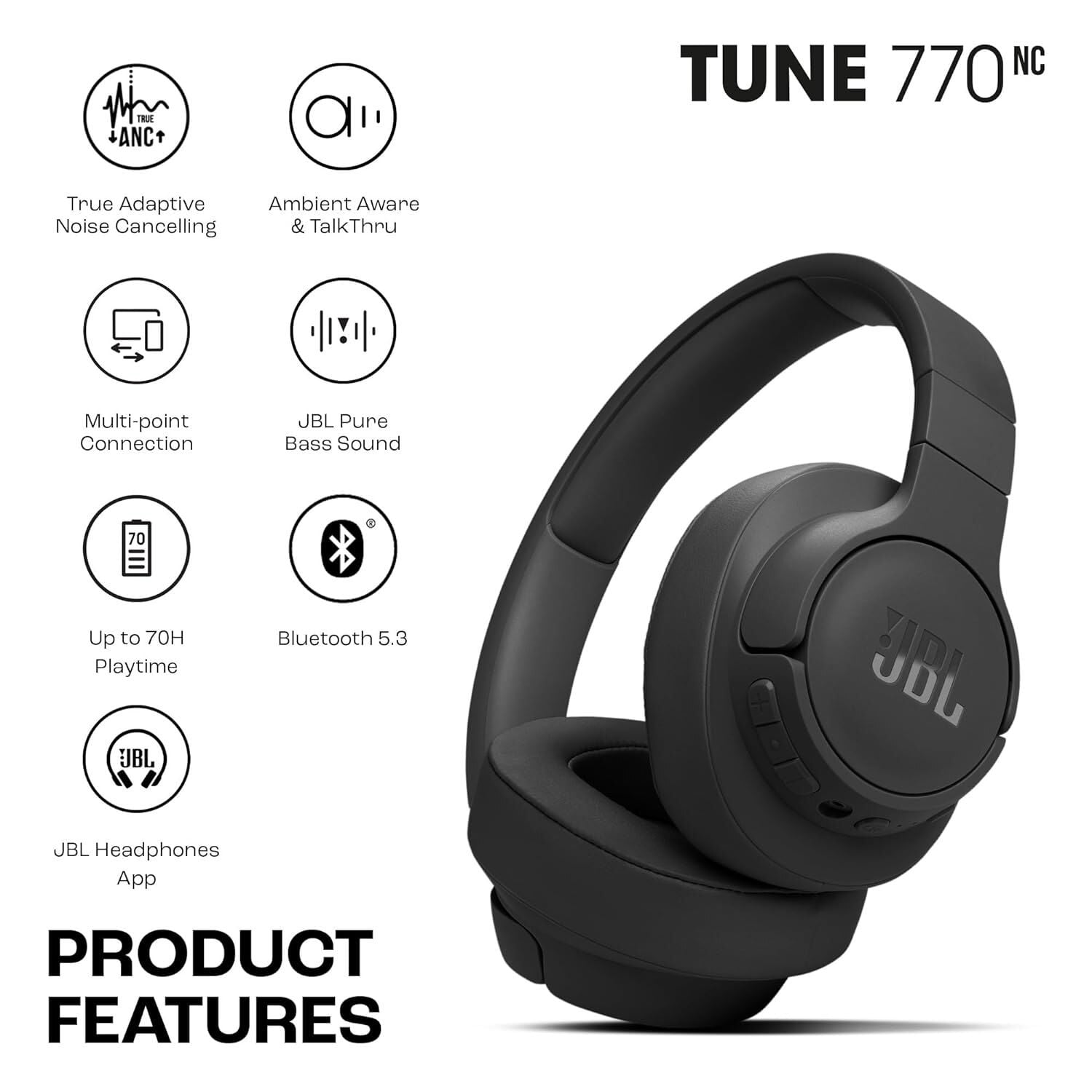 JBL Tune 770nc ANC Headphone - Image 1