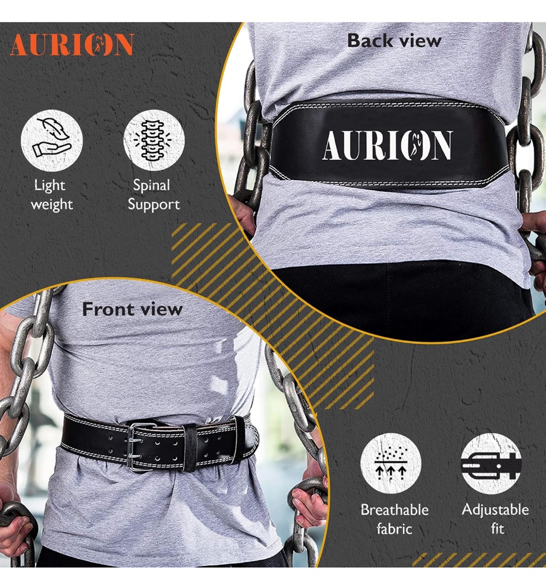 Weight Lifting Belt -  Black - Large - Image 6