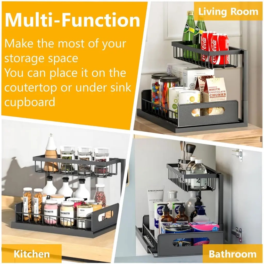 Under Sink Organizers and Storage Multi Tier Slide Out Kitchen - Image 4