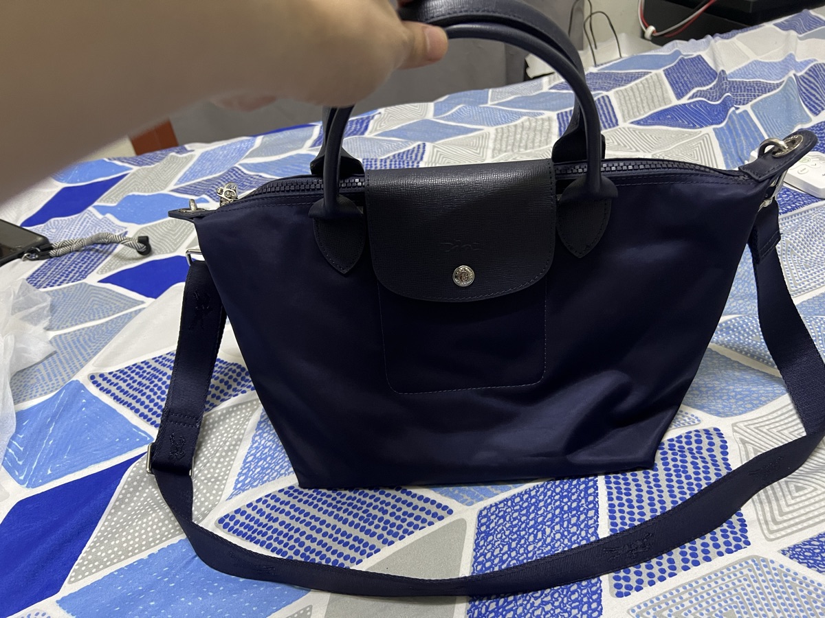 Original Long Champ Le Pliage Neo Small  Navy Blue Handbag - Image 10