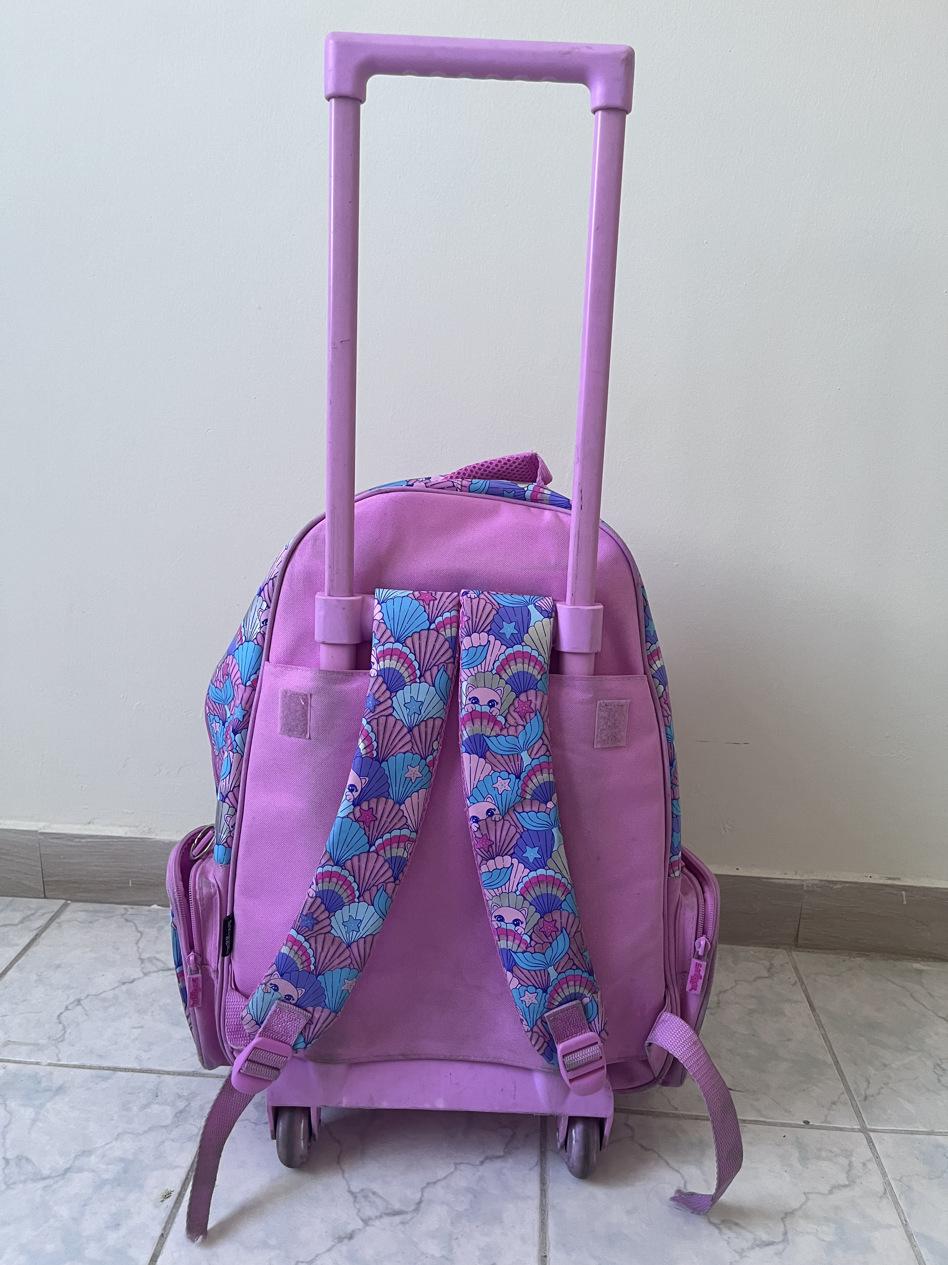 Used smiggle pink cat mermaid backpack trolleybag - Image 6