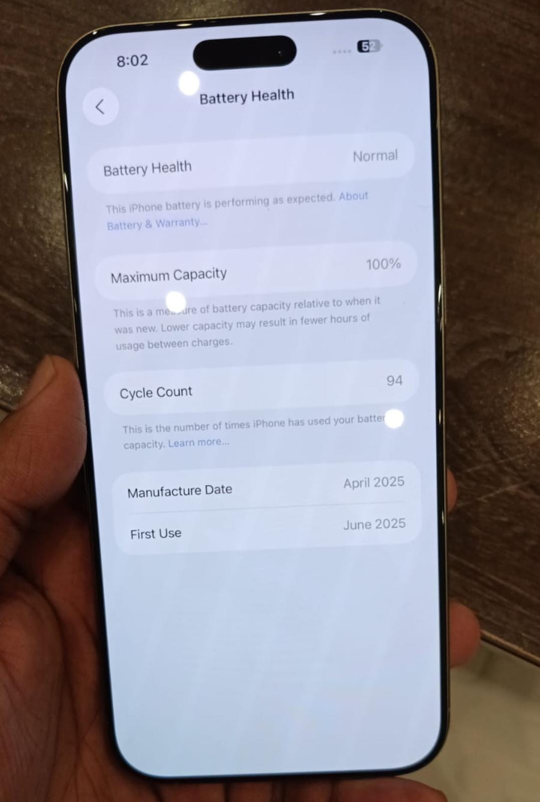 iPhone 16 Pro Max 256GB Natural Titanium – 100% Battery Health, 98 Cycles, Excellent Condition - Image 2