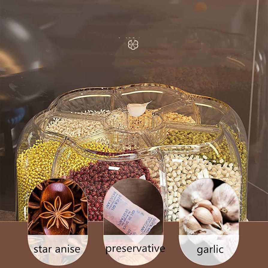 360° Rotating Rice Dispenser Qatar | 6 Compartments | One-Button Press - Image 5