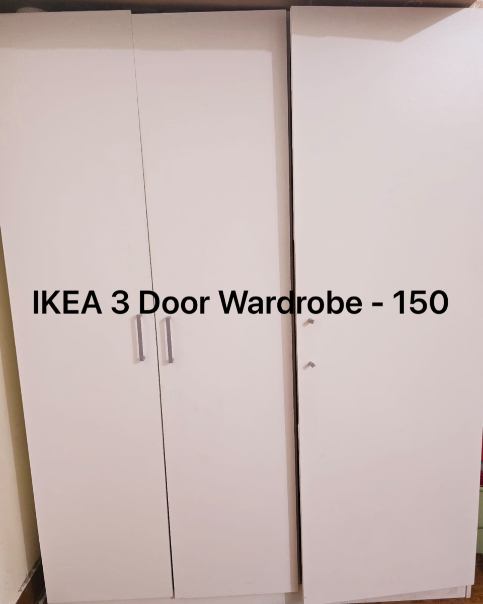 IKEA TABLE WITH CHAIR & 3 DOOR WARDROBE - Image 6
