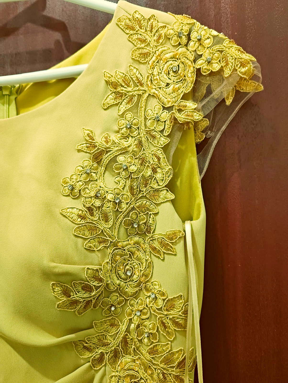 [Urgent sale] Lime Yellow Evening Gown - Image 2