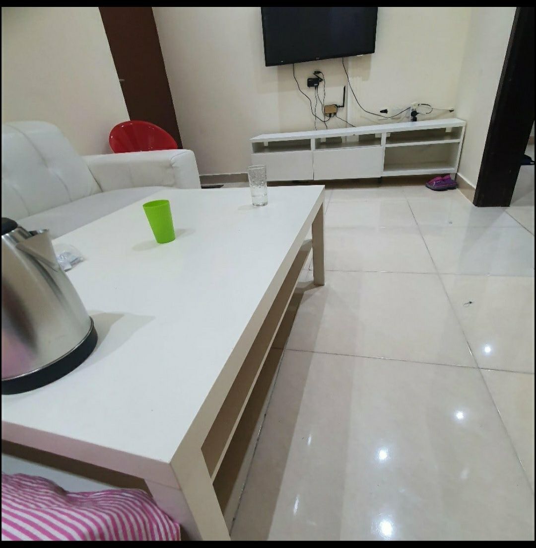 L shape sofa from home center white leather easy to clean and very comfortable - Image 6
