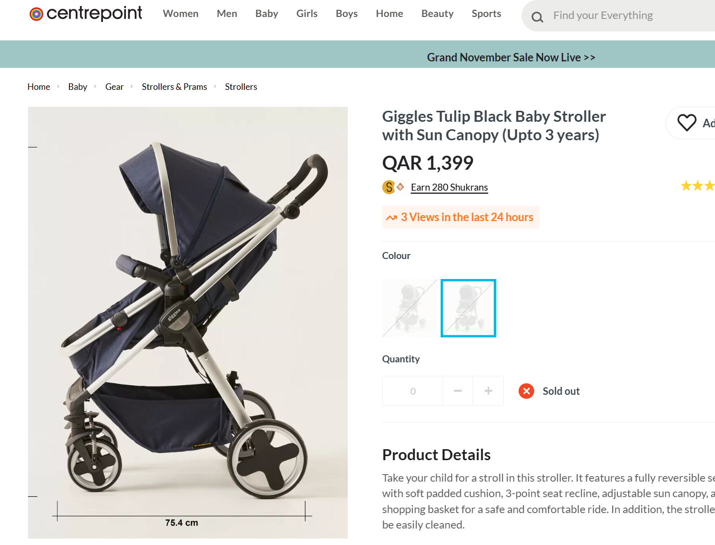 Giggles Tulip Baby stroller  0-3 Years - Image 8