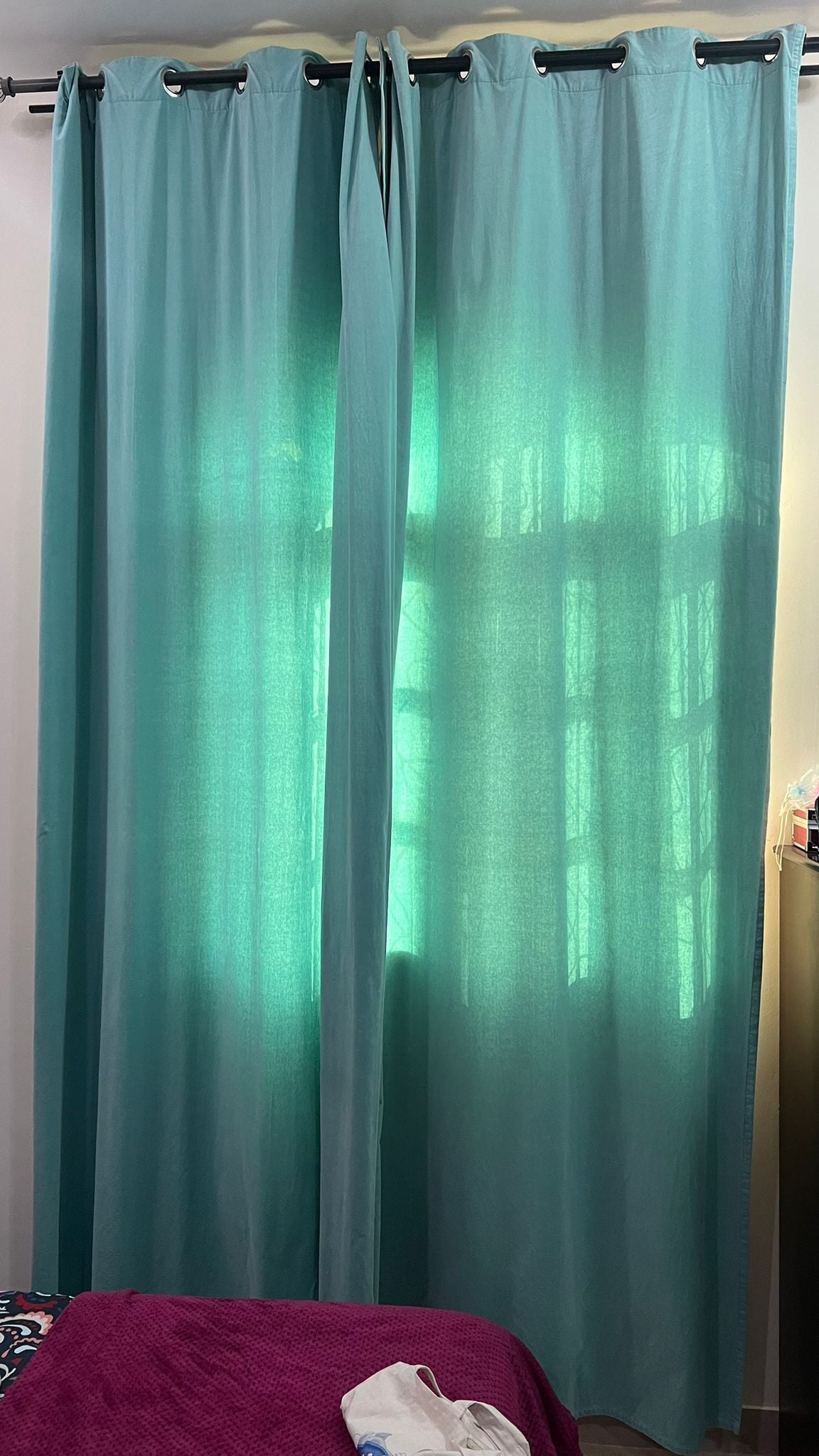 2 sets Turquoise color Curtain - Image 1