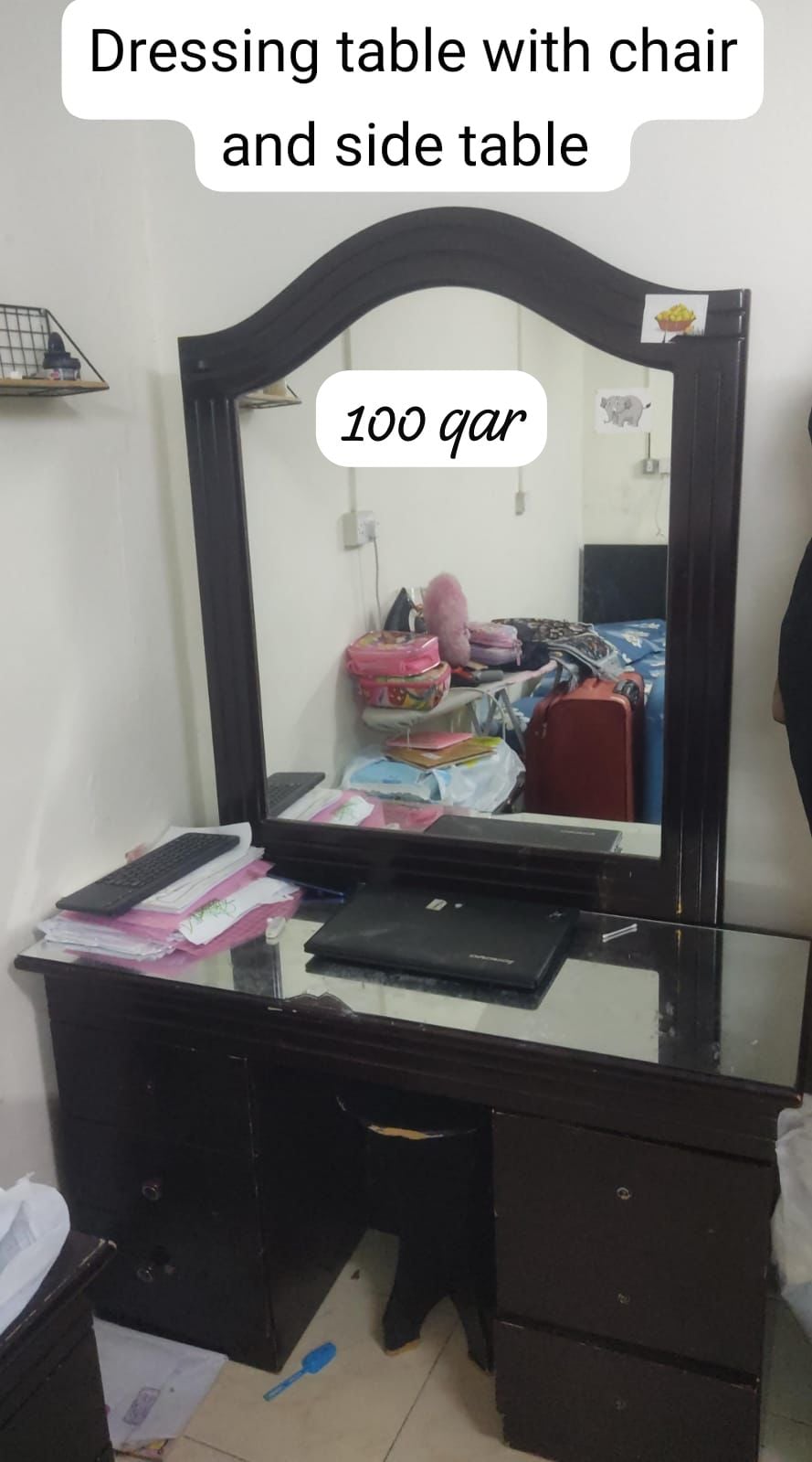 Dressing Table ,Dining table & Steel Cupboard for sale - Image 1