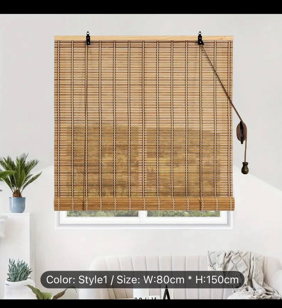 A pair of unused  Bamboo window roller blind - Image 2