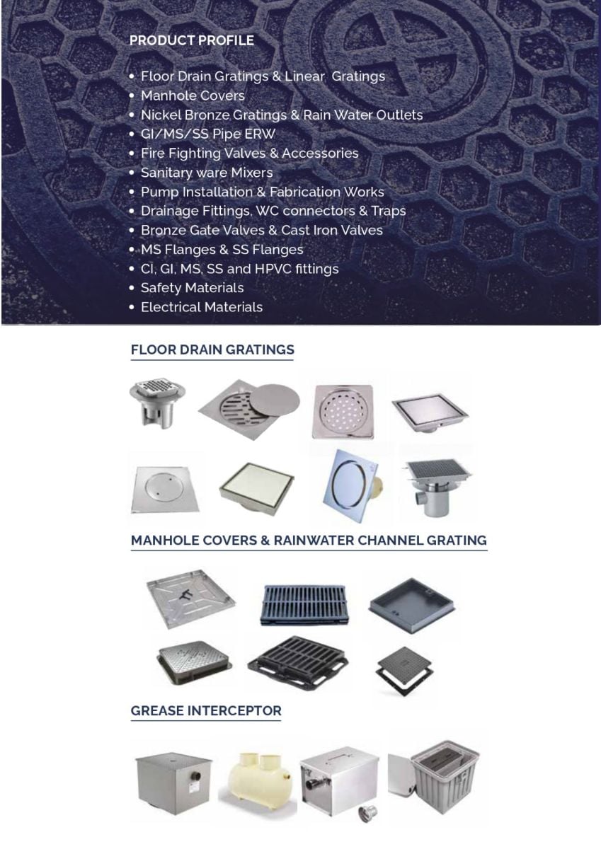Leading supplier for all kinds of building materials ( Manhole covers , Grating channel , floor grating , roof drain, grating covers and etc. - Image 1