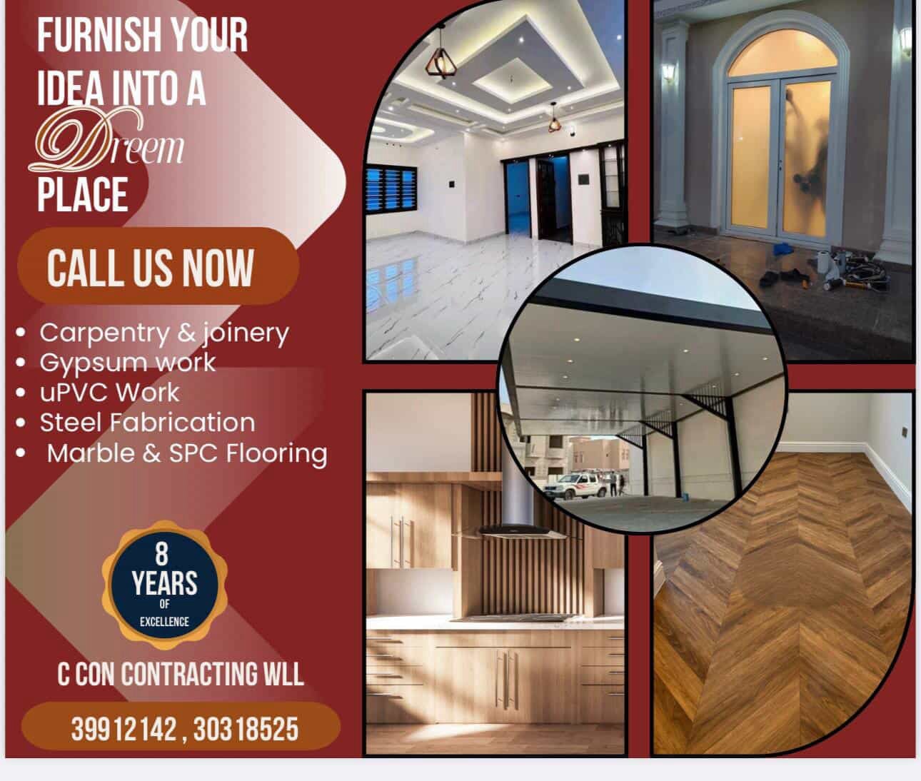 Carpentry I Gypsum I Flooring I Décor I Steel Fabrication - Image 1