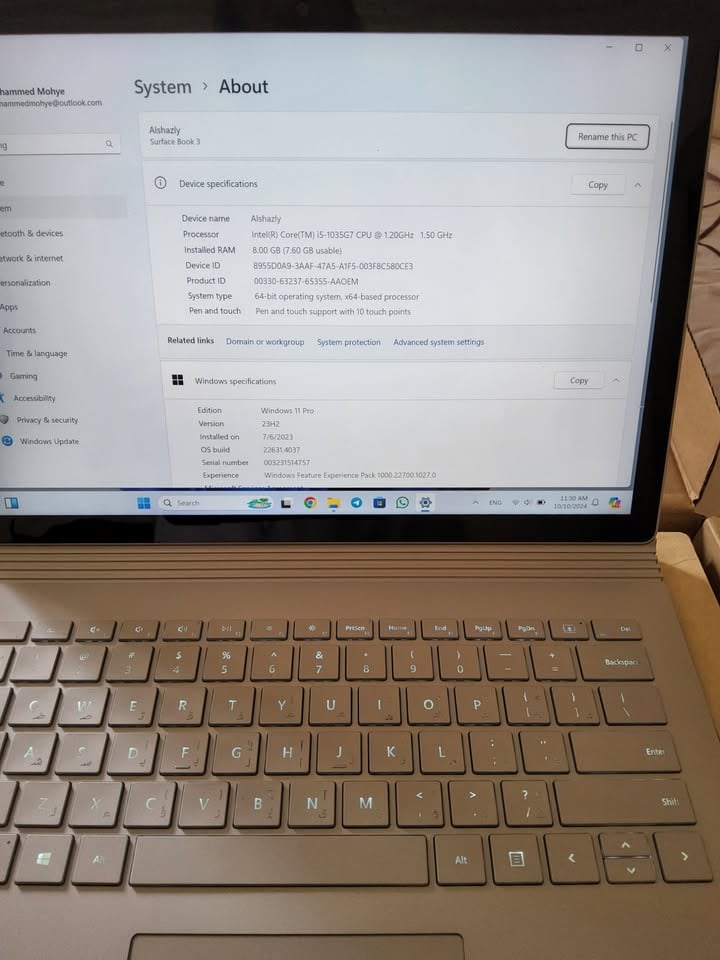 Surface book 3 i5 10th 8Gb ram 2 VGA Cards detachable touch 13.5 - Image 2