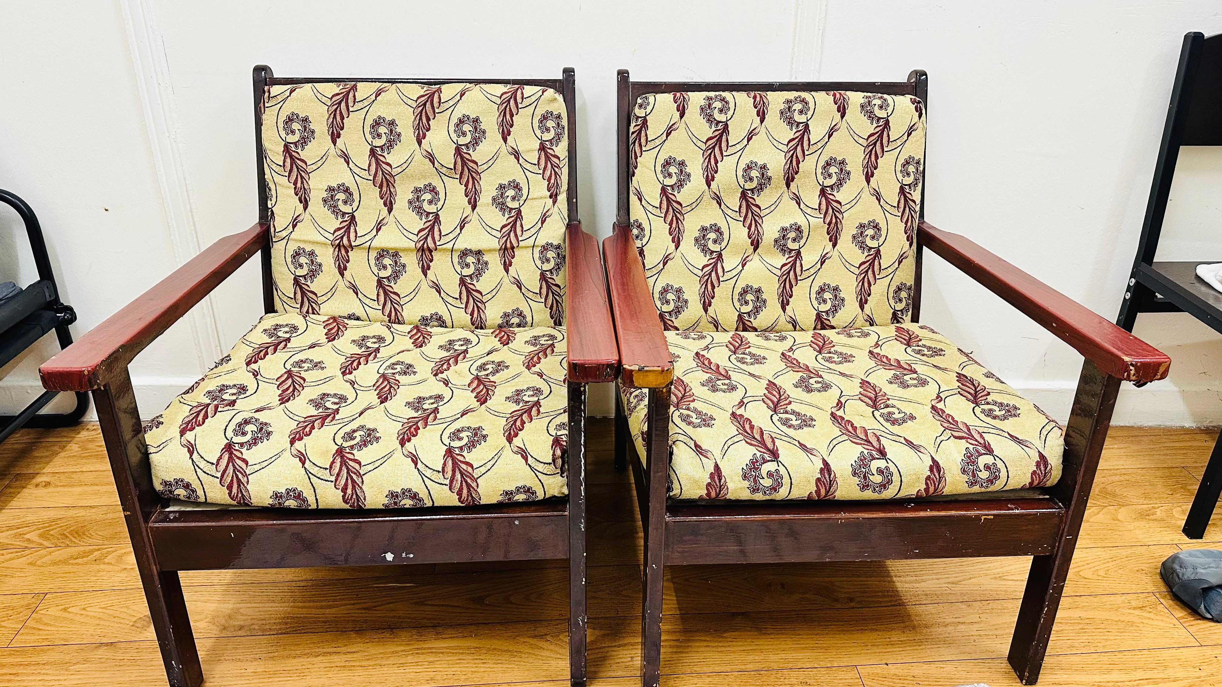 Wooden chair with cushion for sale - Image 1