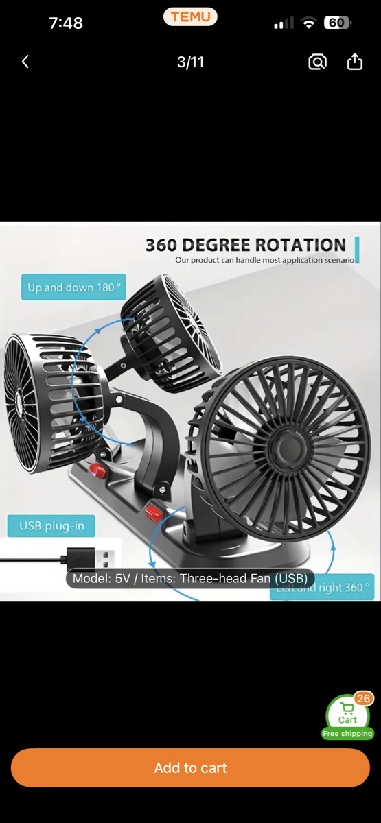 Brand new Electronic Car Fan 2 speed adjustable - Image 8