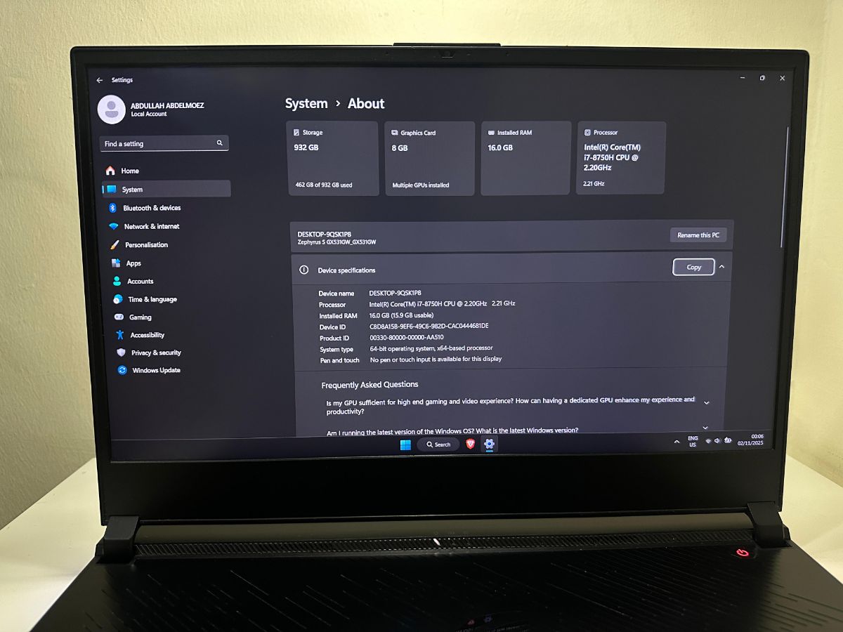 Rog zephyrus s gaming laptop - Image 6