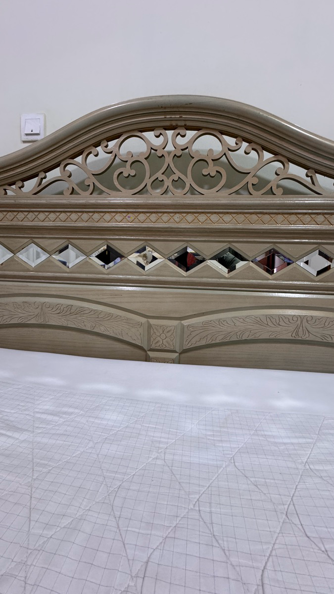 wood bed frame & mattress for sale - Image 4