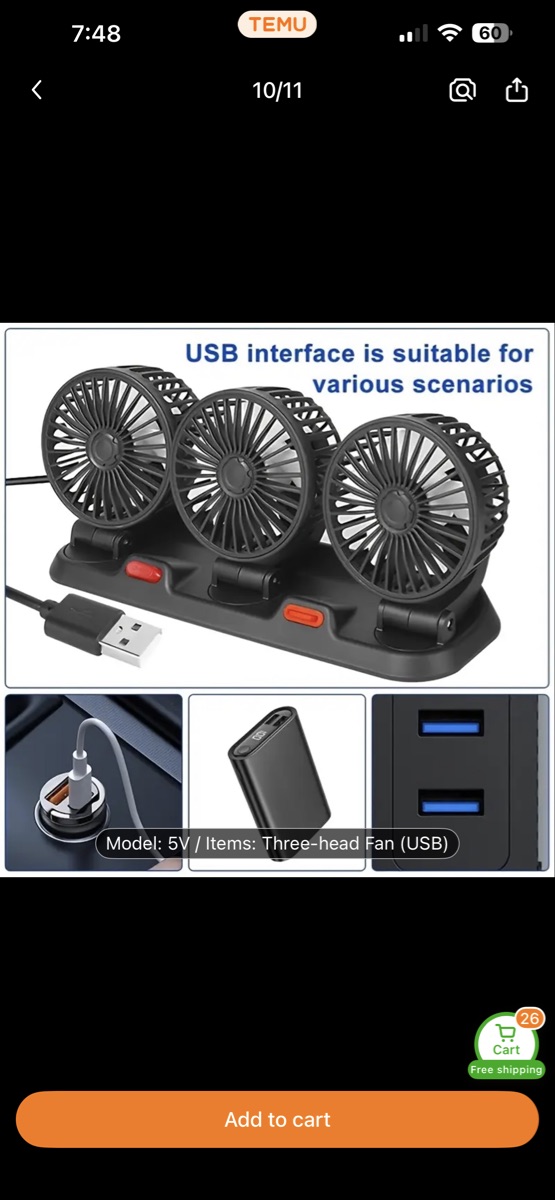Brand new Electronic Car Fan 2 speed adjustable - Image 1