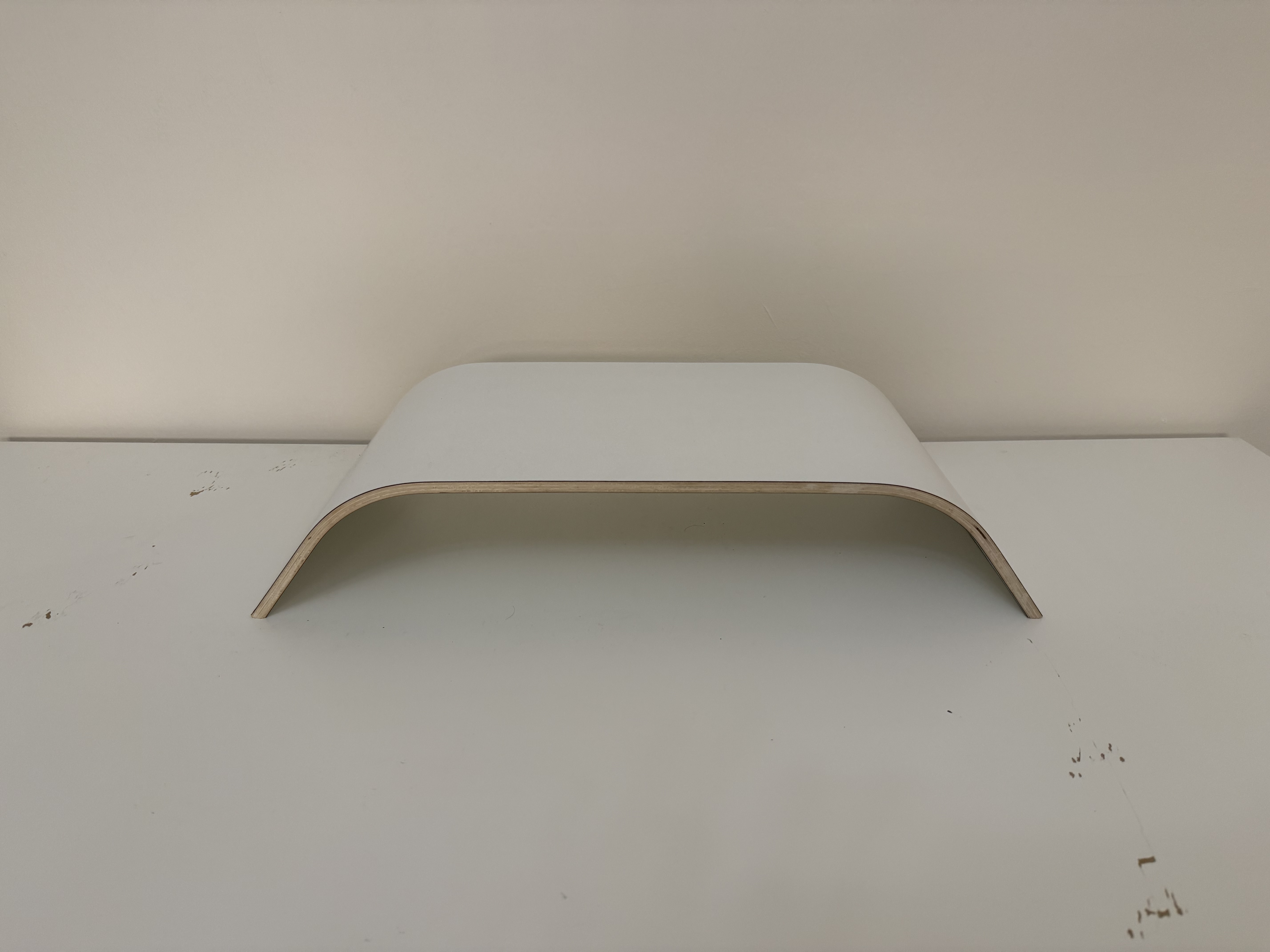 Monitor Stand – White, Curved Minimalist - Image 2