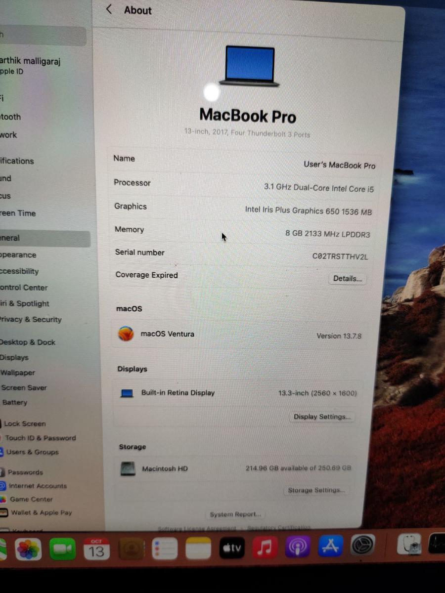Apple MacBook pro A1706 - Image 2