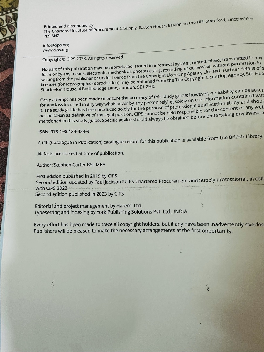 CIPS Level 4 Textbook Copies - Image 1