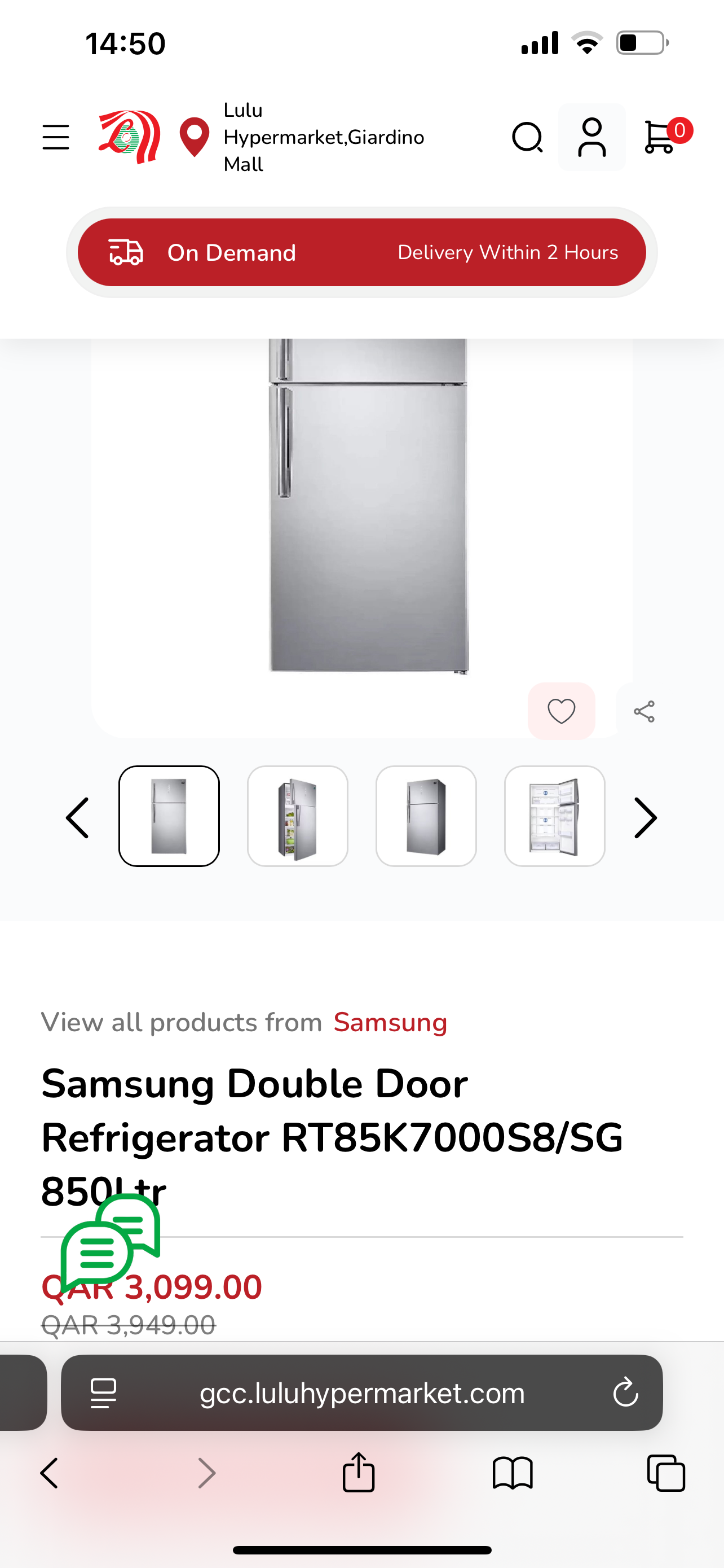 Bargain! Samsung Double Door Refrigerator/fridge RT85K7000S8/SG 850Ltr - Image 2