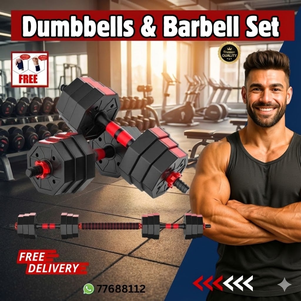 Dumbbells and barbel set  - Image 6