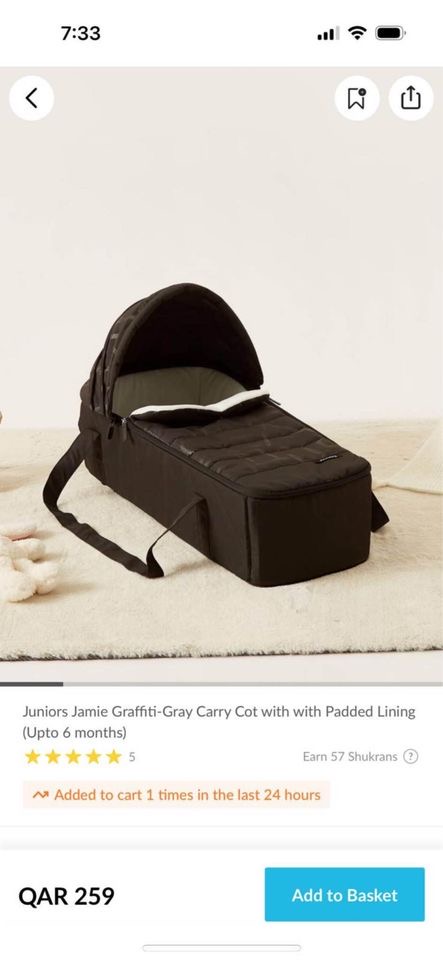Baby carry cot not used - brand new original price 270 - Image 1