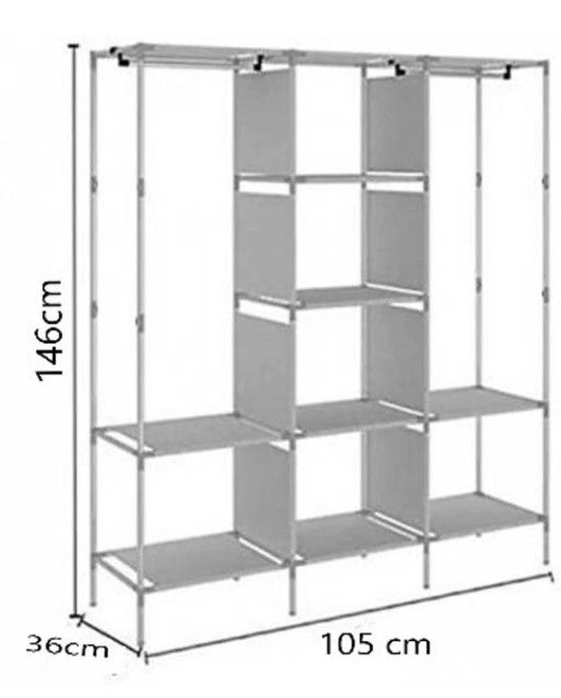 MUST GO !!BRAND NEW unboxed 3 DOOR wardrobe with 8 RACKS - Image 2