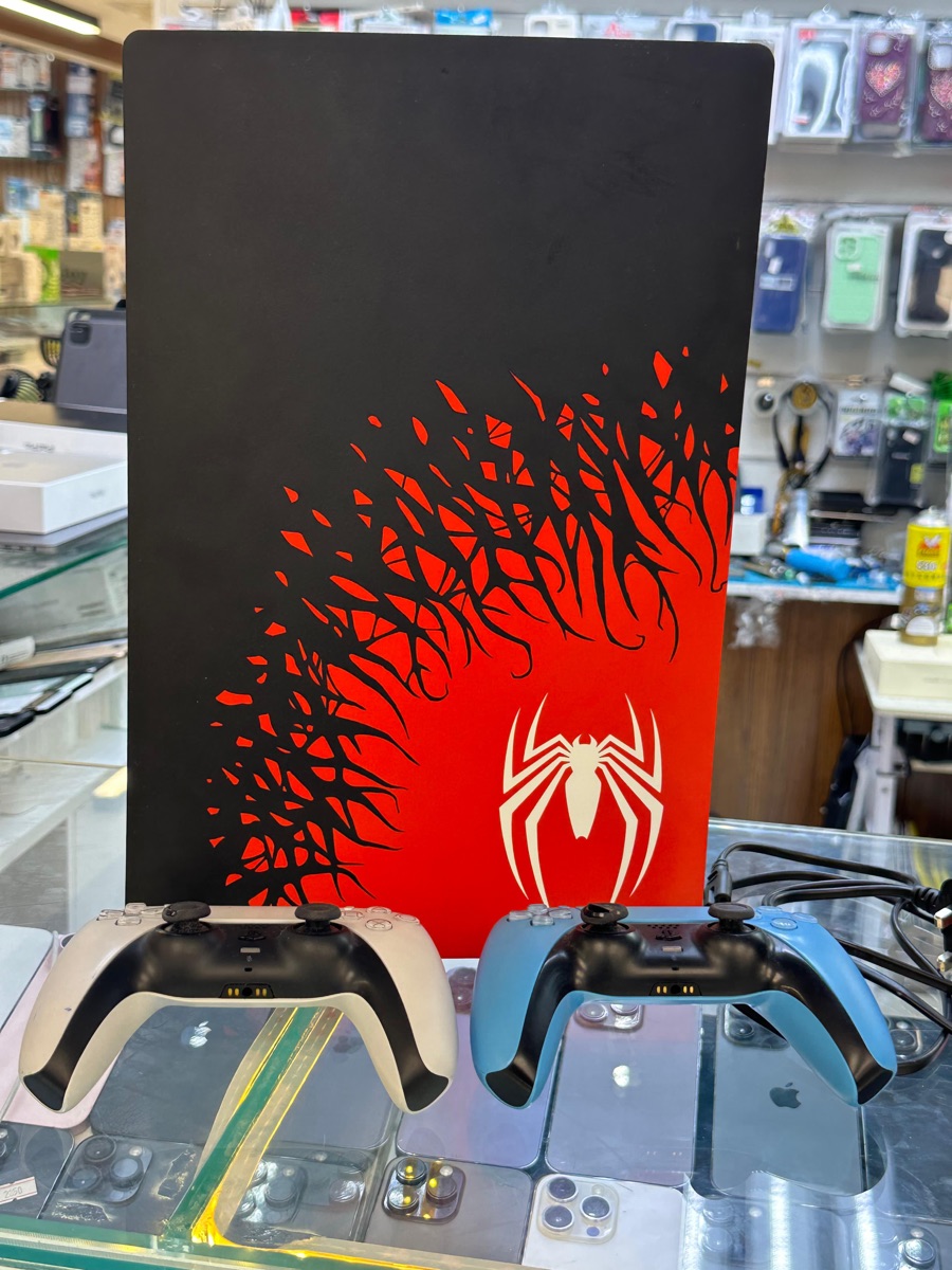 pS 5 fat cd version  1Tb Spider-Man edition With two controller Bag original also  Full set available  Qr-1500 - Image 4