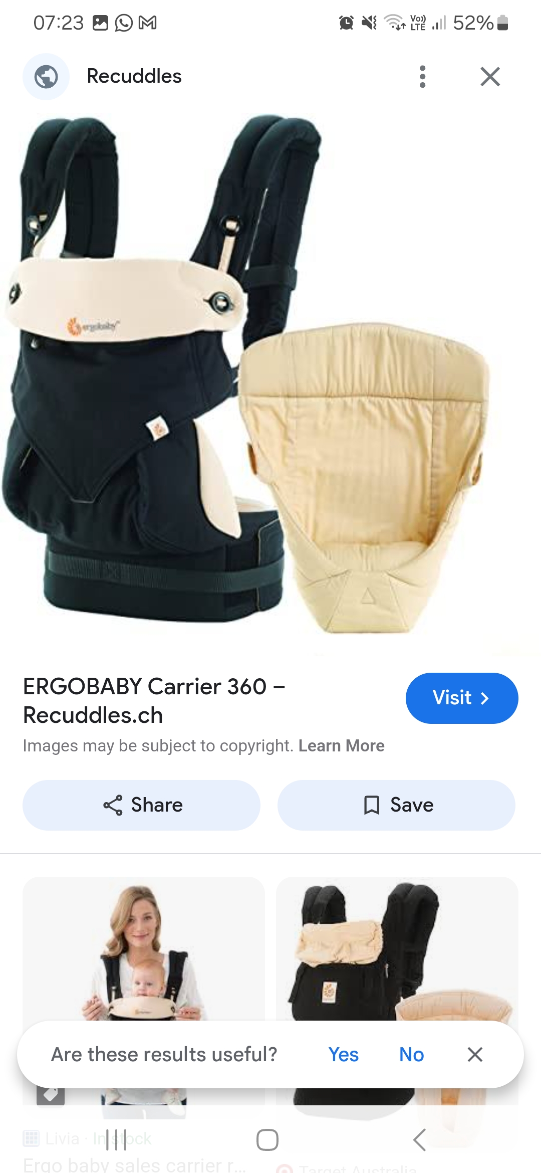 Ergobaby carrier with newborn insert  - Image 5