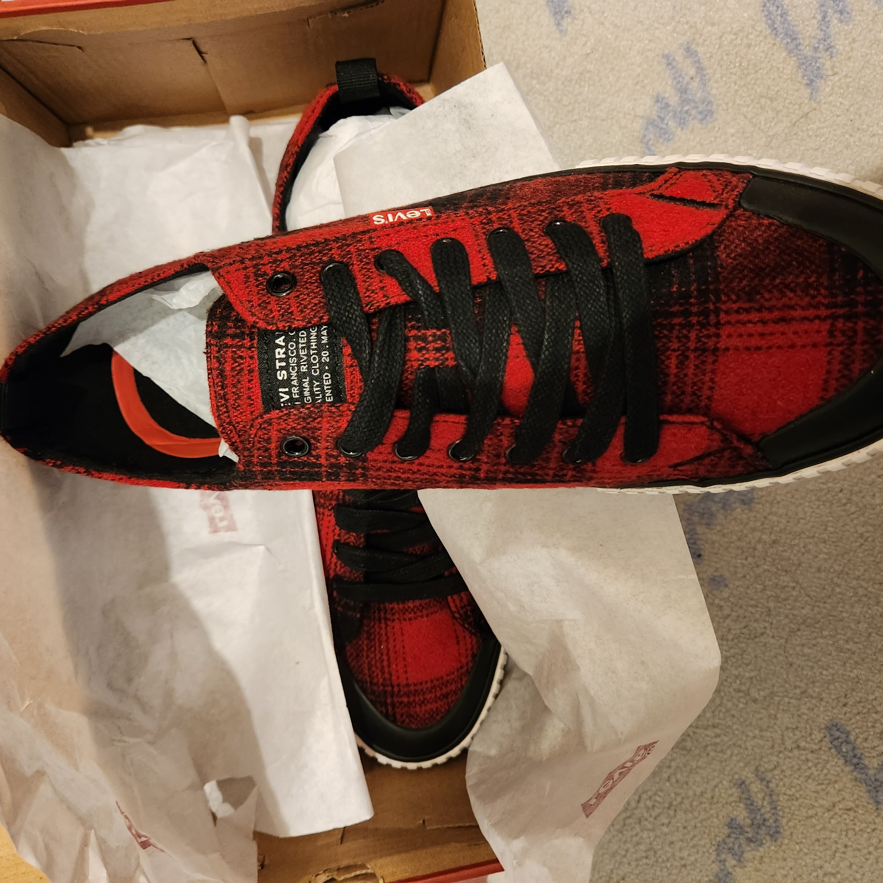 Levi's ANIKIN Neo Plaid BLACK/Red men's shoes - Image 3
