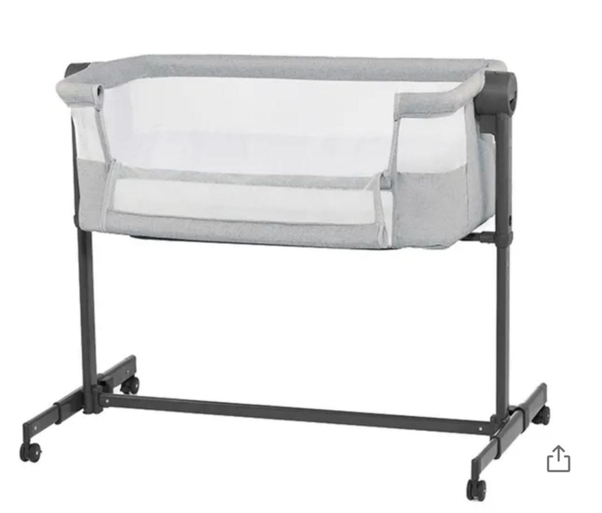 Kinderkraft 2 in 1 bedside crib grey colour - Image 1
