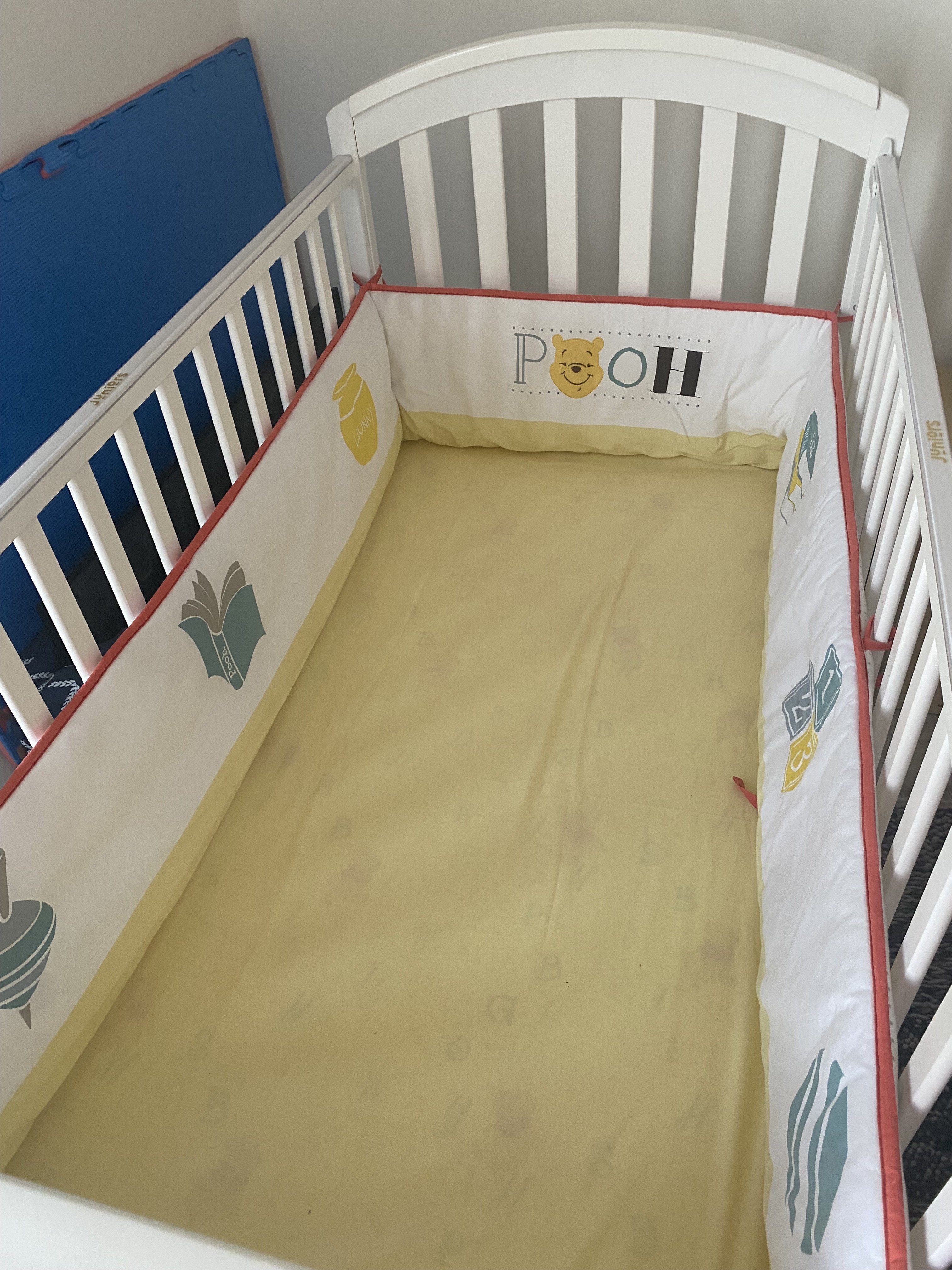 Juniors Baby Cot + Mattress + Cot Bump + Fitted Sheet - Image 1