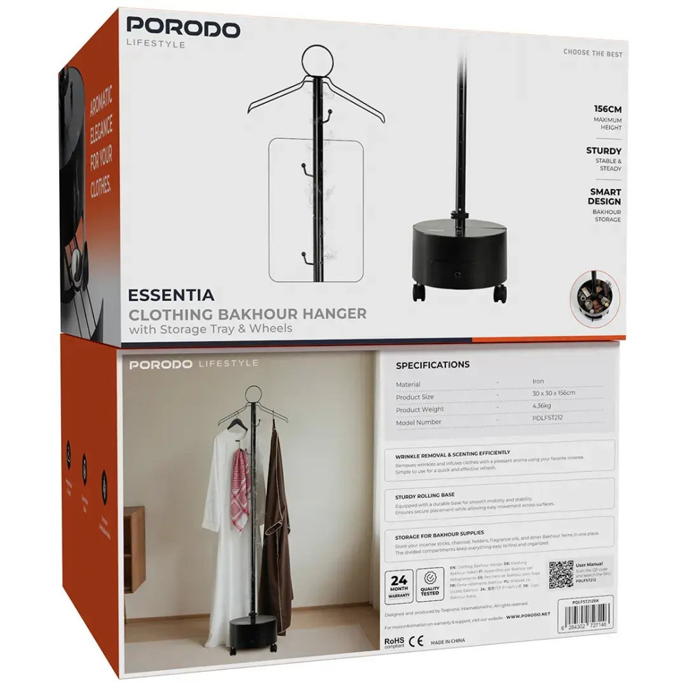 PORODO CLOTHING BUKHOOR HANGER WITH SORAGE TARY & WEEL - Image 1