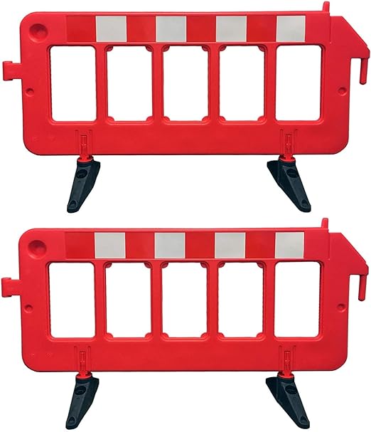 Used Plastic Fence Crowd Control Barrier Red  - Image 3