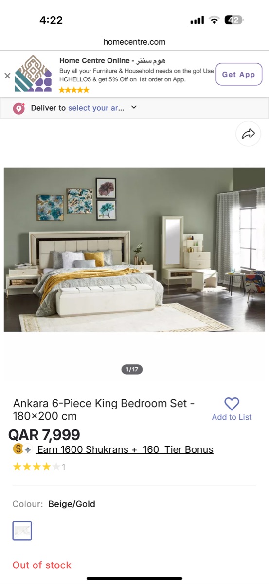 Bedroom set by home center perfect condition - Image 2