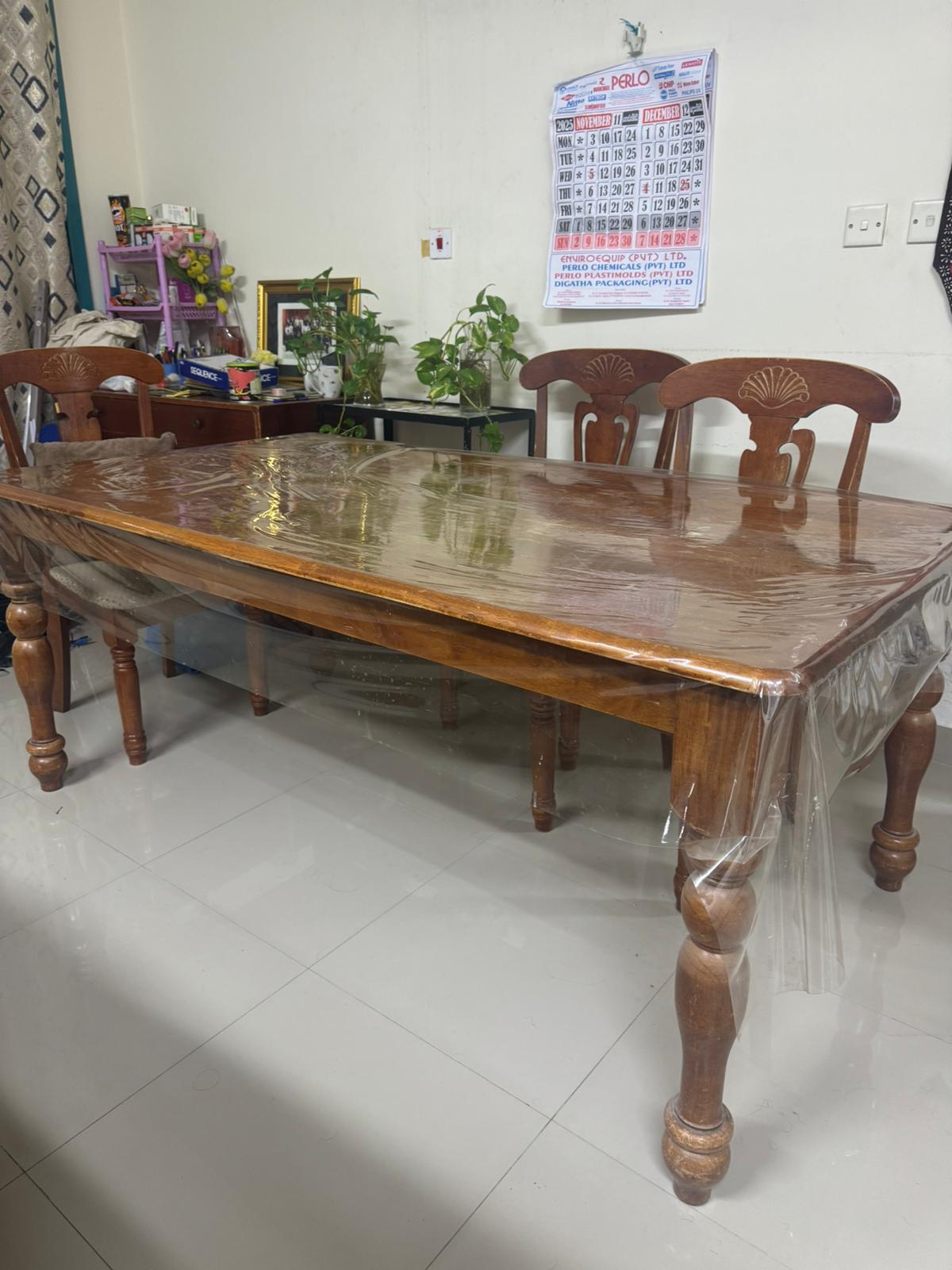6 seater solid wood dining table for sale - Image 1