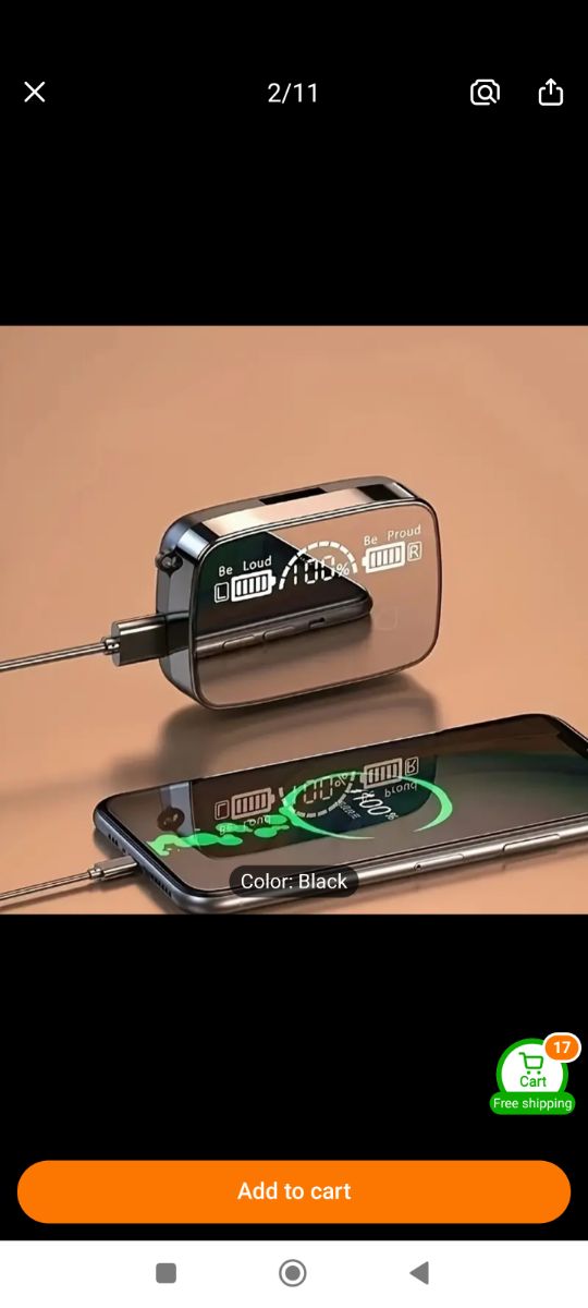 Wireless Headphones Digital Display In Ear Headphones LED With Charging Case - Image 7