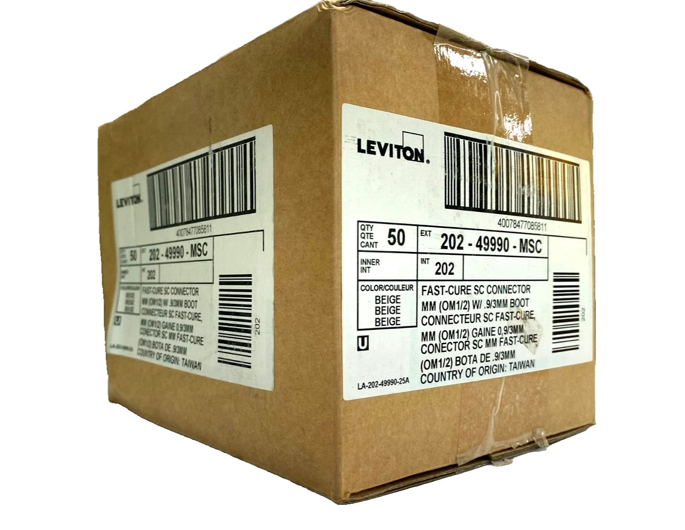 LEVITON 49990-MSC FastCure SC Fiber Optic Connector OM1/OM2 Multimode NEW QTY 50 - Image 1